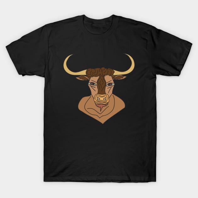 Bull face T-Shirt by Alekvik